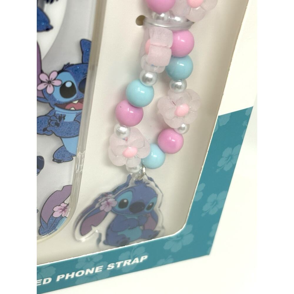 Lilo Stitch Skinny Dip iPhone 16 Hard Case Cover Beaded Strap Glitter Shimmer - Picture 4 of 13